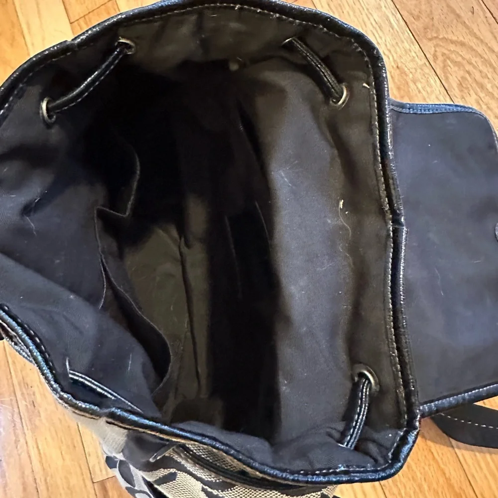 Coach Gray and Black Signature Backpack - Picture 5 of 6